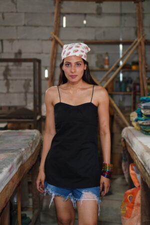 Classic Black Cotton Short Kurti