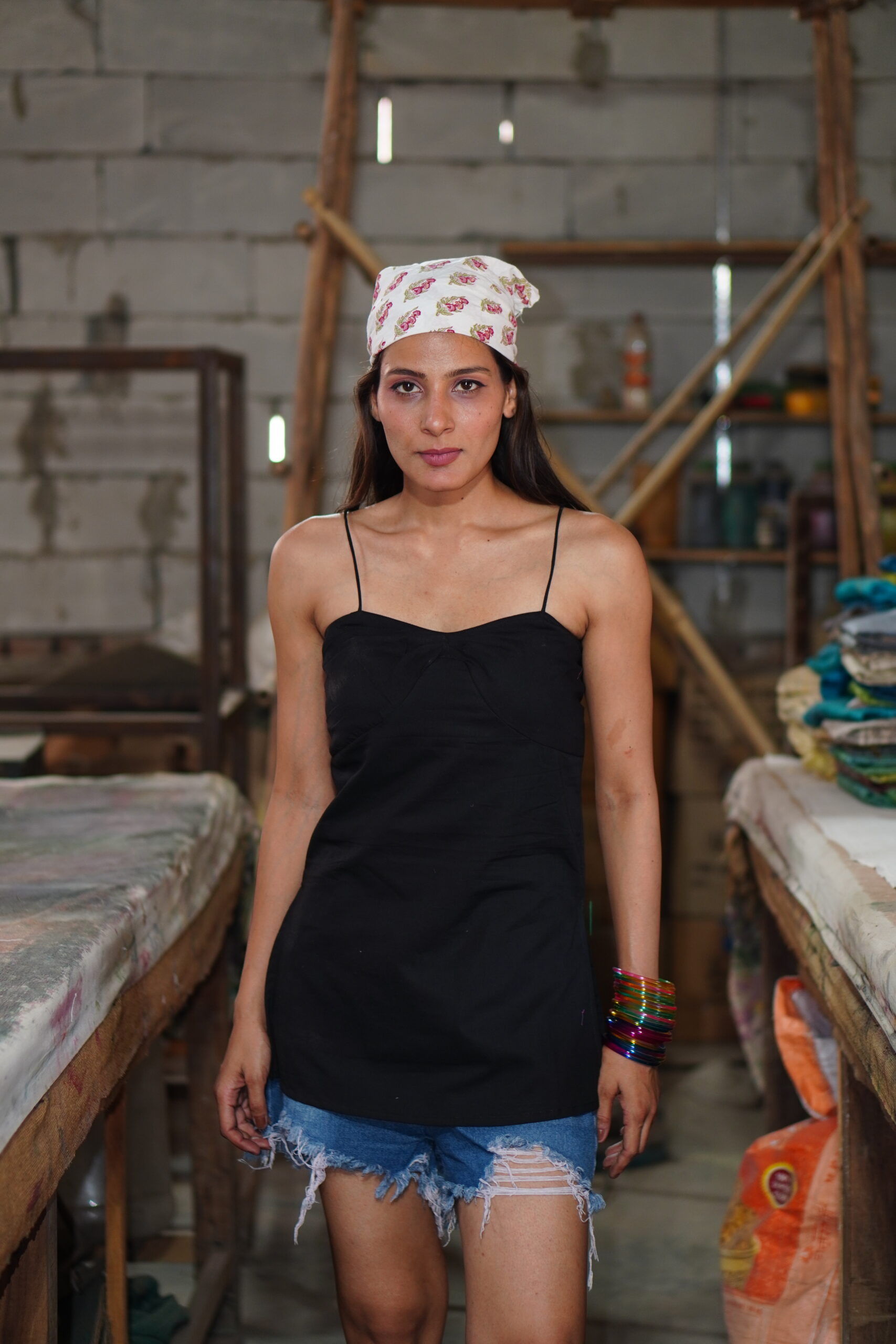 Classic Black Cotton Short Kurti